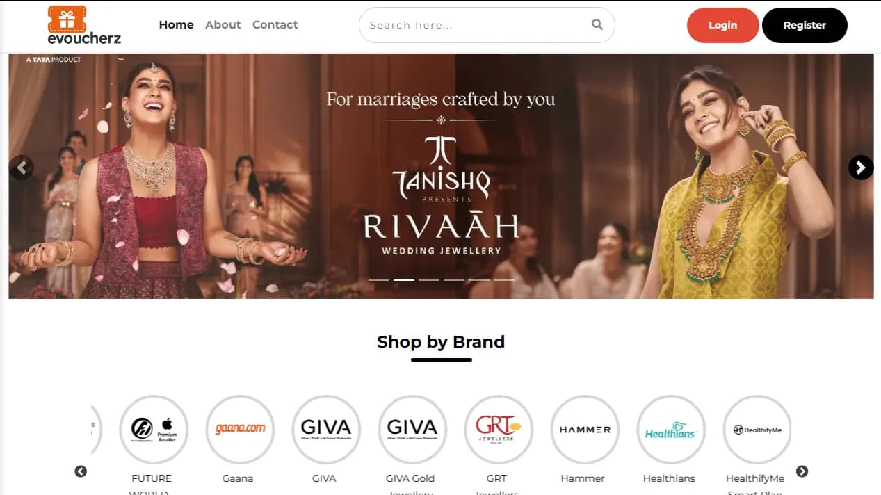 Screenshot of the EVoucherz project