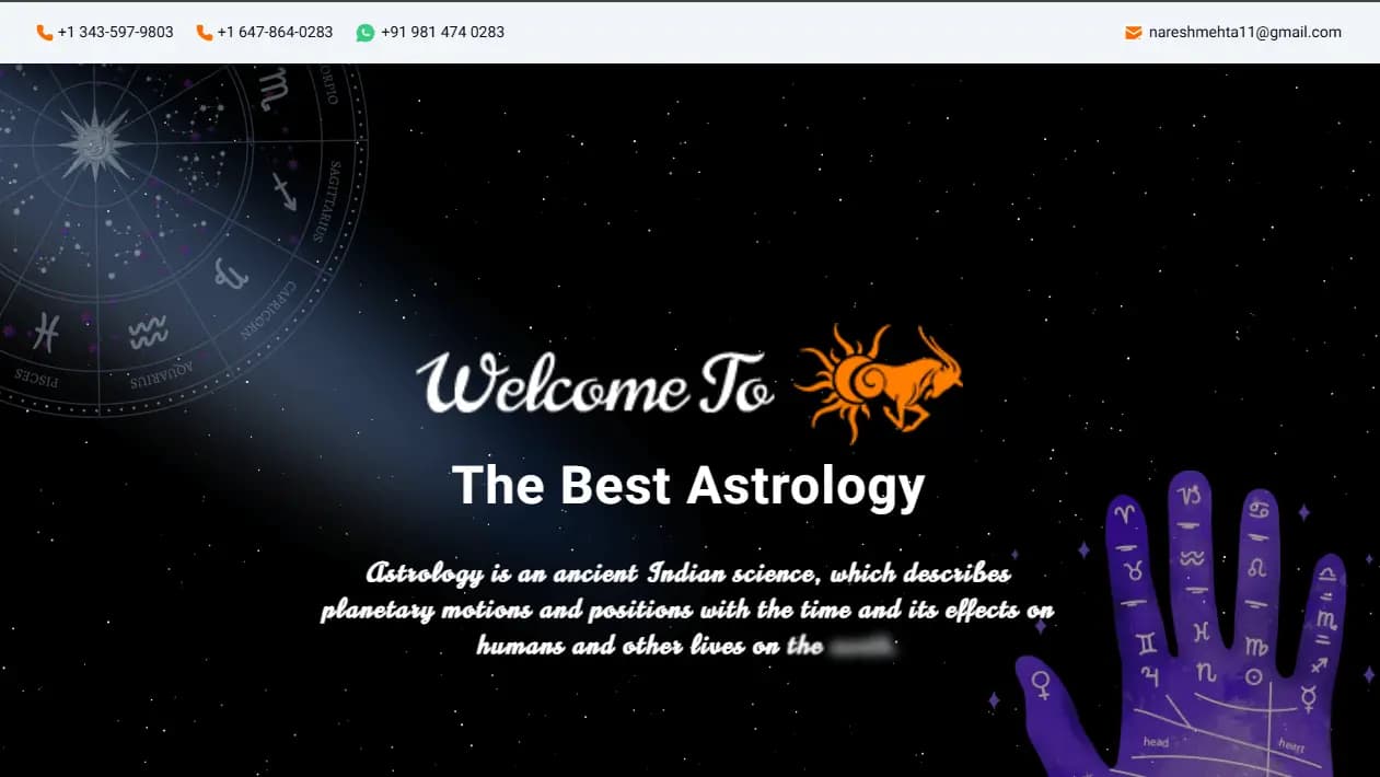 Screenshot of the Astrology and Face Reading project