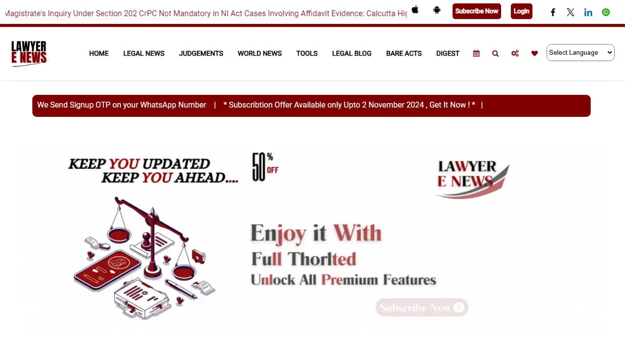 Screenshot of the Lawyer E News project
