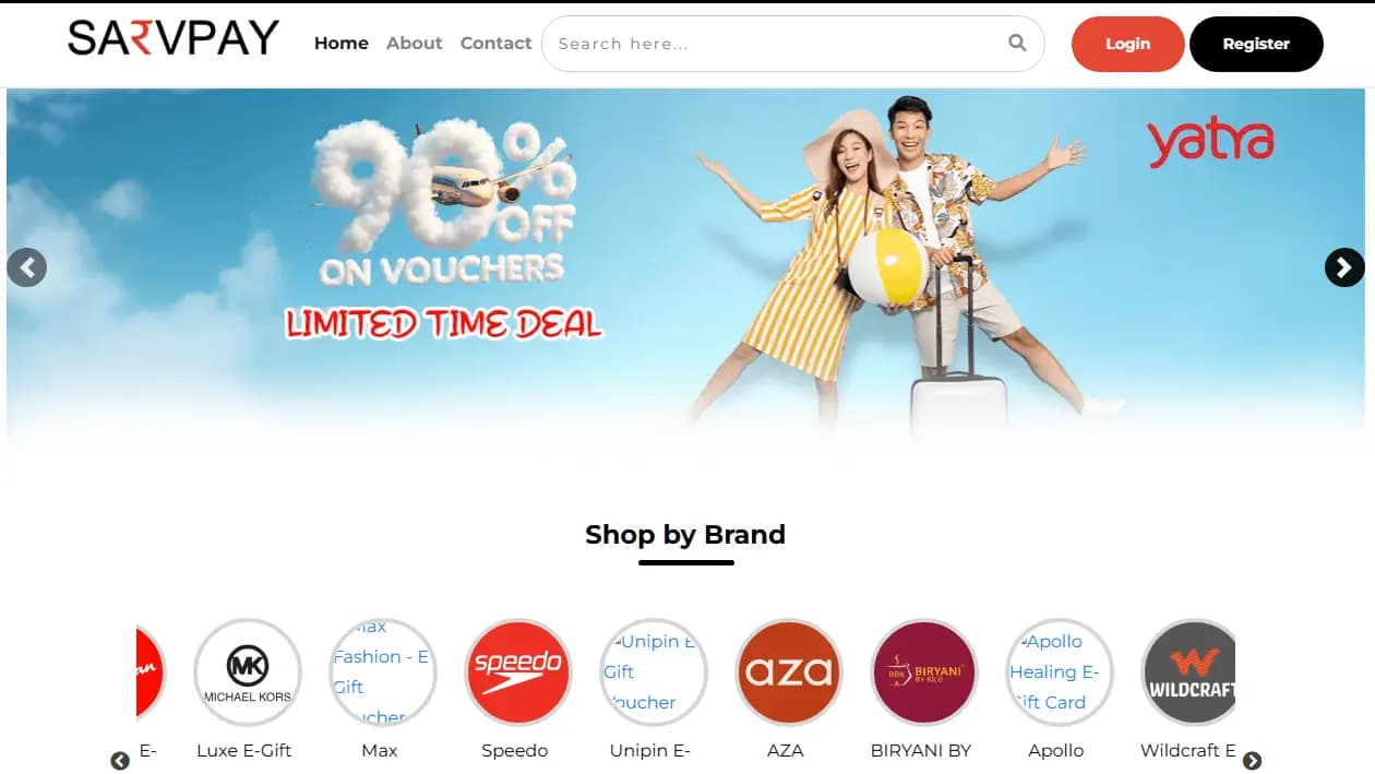 Screenshot of the Sarvpay project